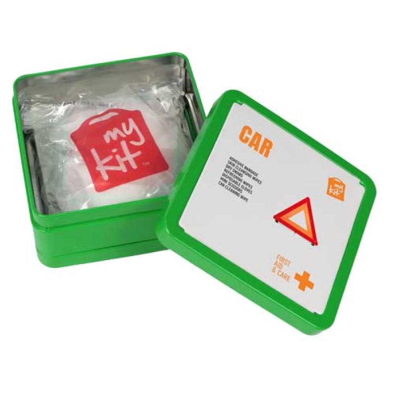 Kit de primeros auxilios para el coche en caja metálica "MyKit"