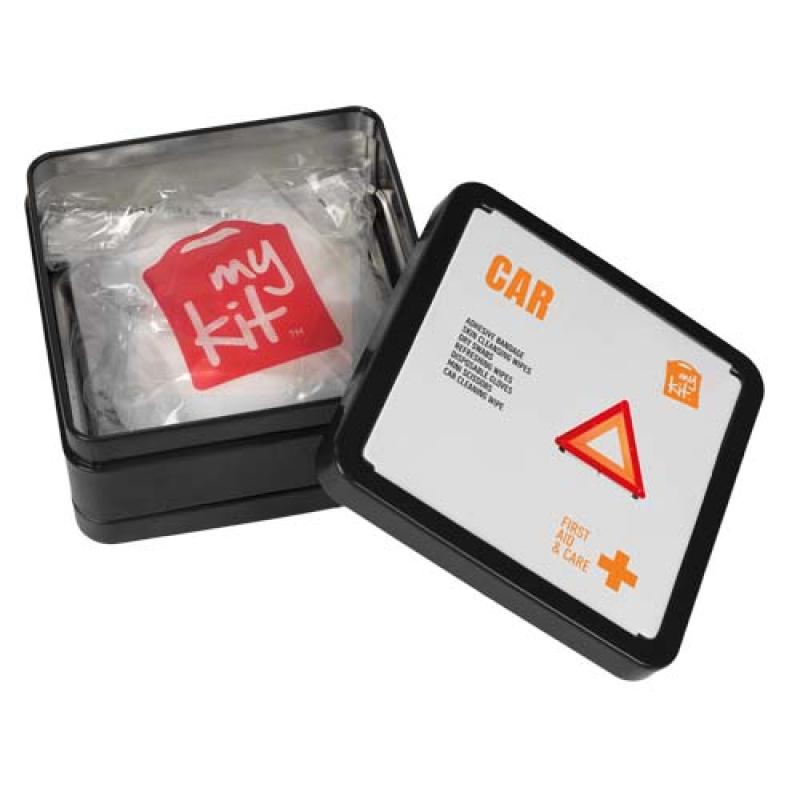 Kit de primeros auxilios para el coche en caja metálica "MyKit"