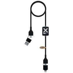 Cable de carga con interruptor de 60 W y logotipo retroiluminado "SCX.design C32"