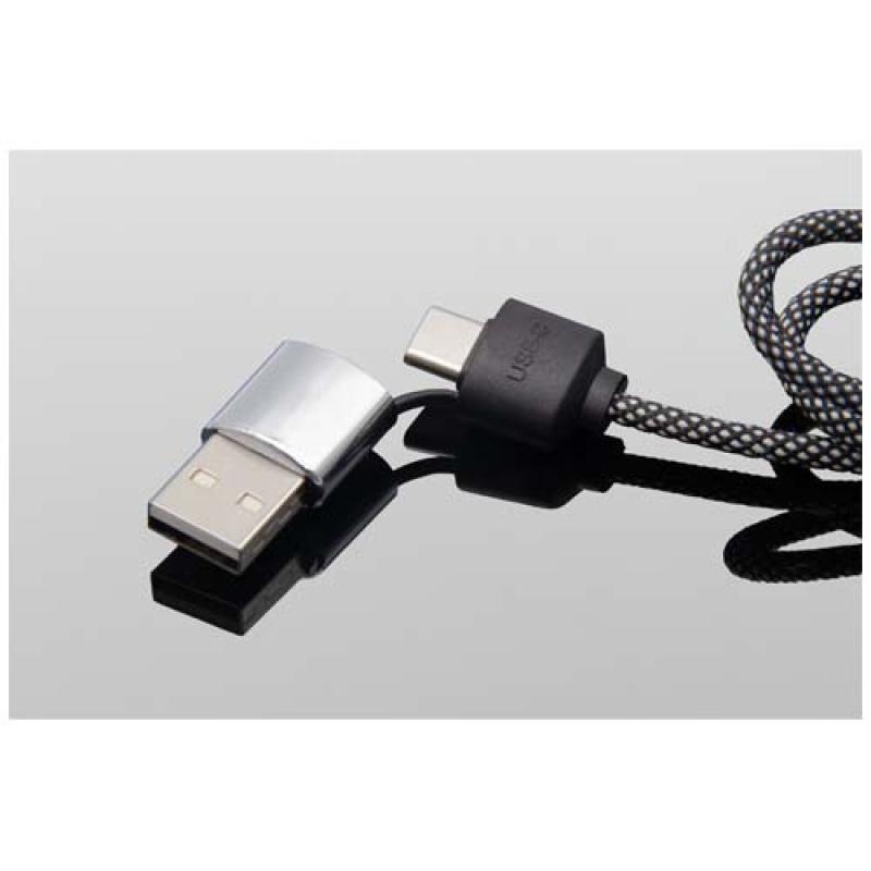 Cable de carga tipo C de 60 W con doble logotipo retroiluminado "SCX.design C33"