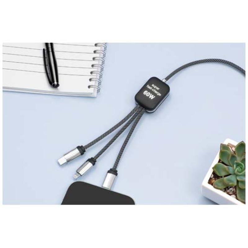 Cable de carga tipo C de 60 W con doble logotipo retroiluminado "SCX.design C33"
