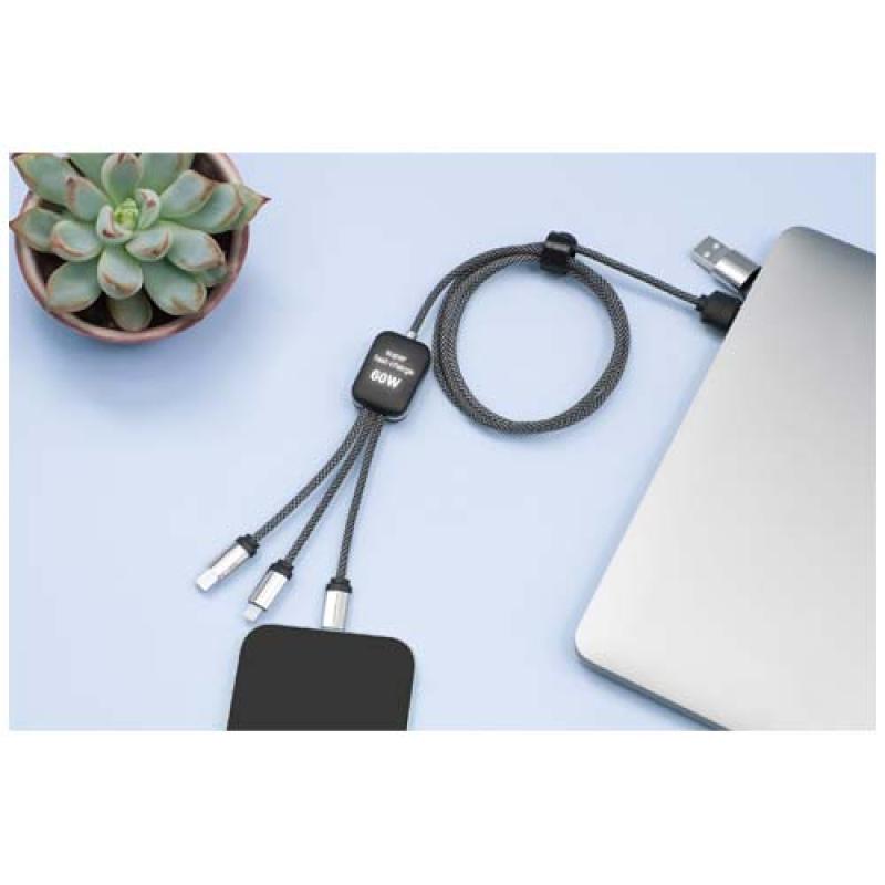 Cable de carga tipo C de 60 W con doble logotipo retroiluminado "SCX.design C33"