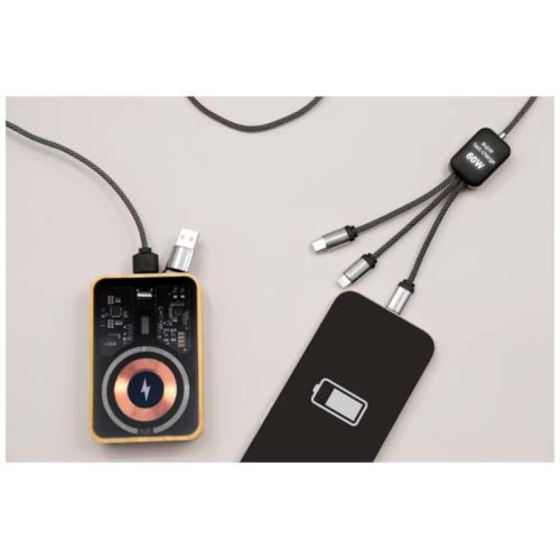 Cable de carga tipo C de 60 W con doble logotipo retroiluminado "SCX.design C33"