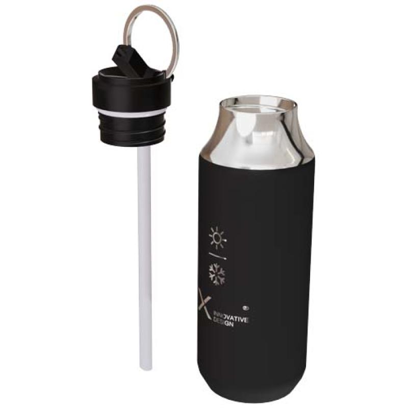 Botella de 500 ml de acero inoxidable con aislamiento y pajita "SCX.design D12"