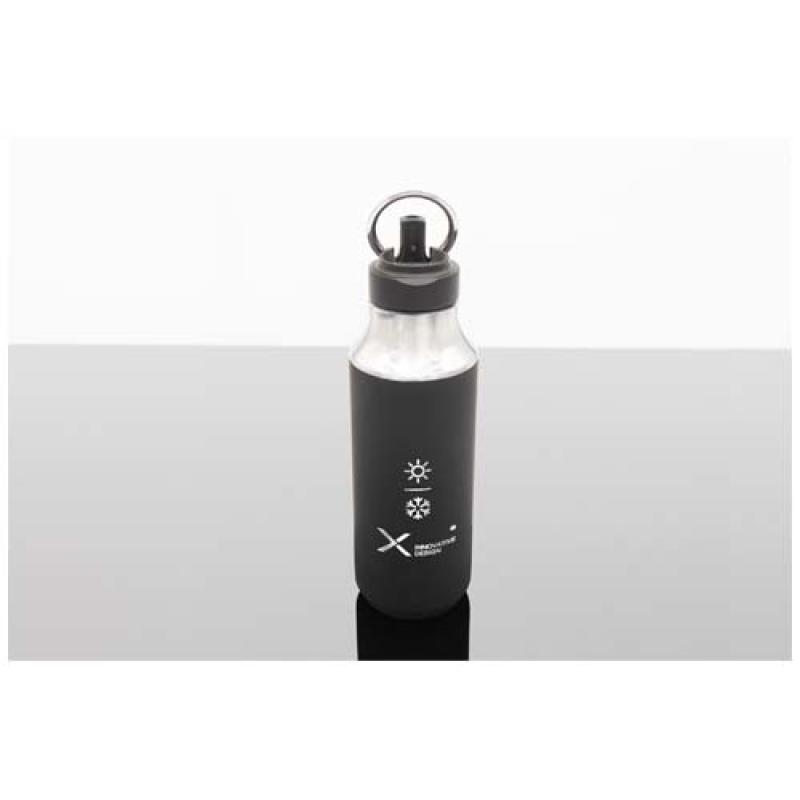 Botella de 500 ml de acero inoxidable con aislamiento y pajita "SCX.design D12"