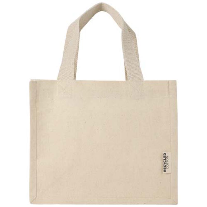 Bolsa Tote con fuelle mini de algodón reciclado GRS de 220 g/m² de 9 l "Odessa"