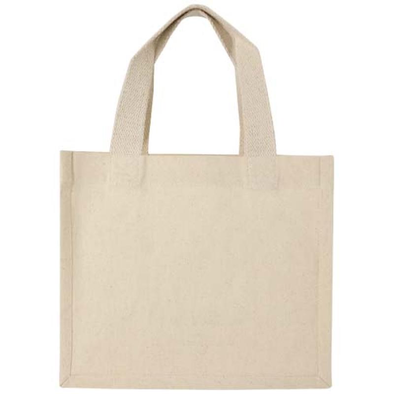 Bolsa Tote con fuelle mini de algodón reciclado GRS de 220 g/m² de 9 l "Odessa"