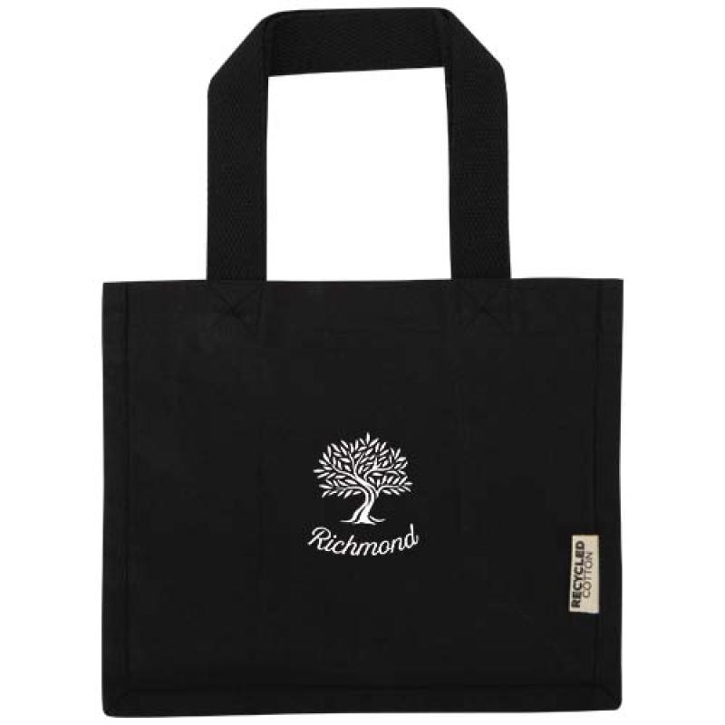 Bolsa Tote con fuelle mini de algodón reciclado GRS de 220 g/m² de 9 l "Odessa"