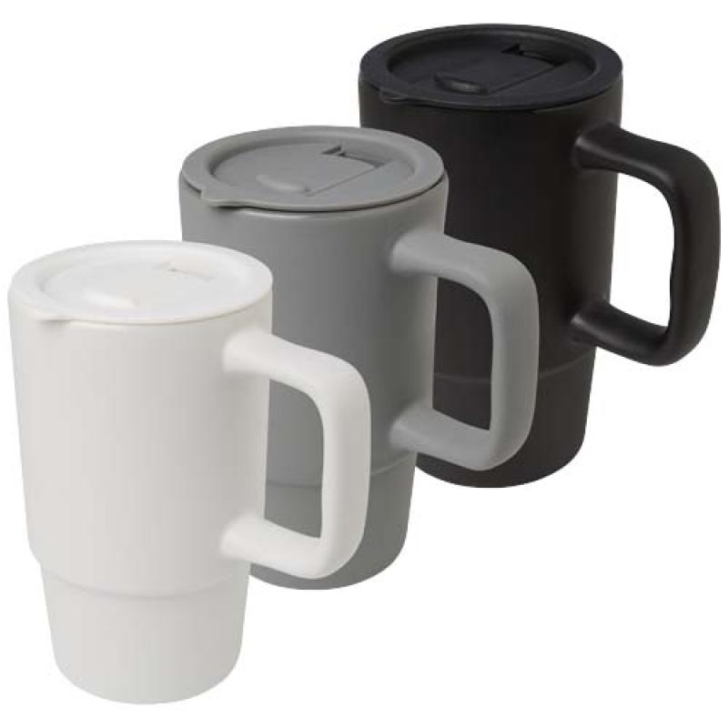 Taza de cerámica con tapa de plástico de 450 ml "Carter"