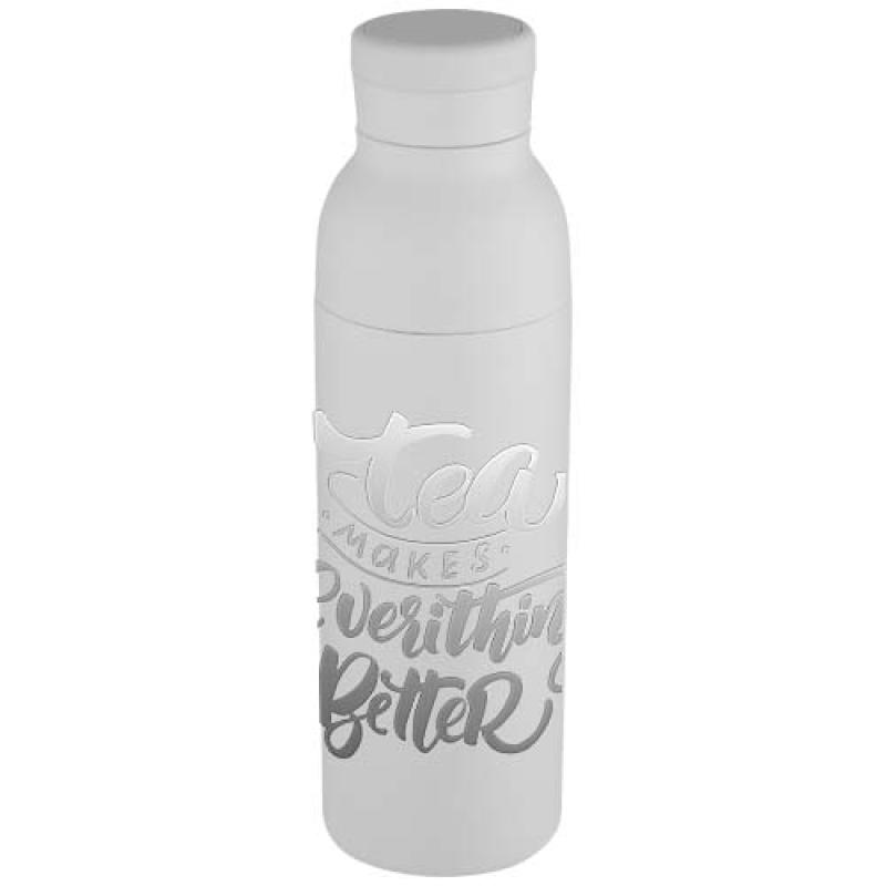 Botella de 650 ml con doble pared aislante de acero inoxidable reciclado RCS "Illuminate"