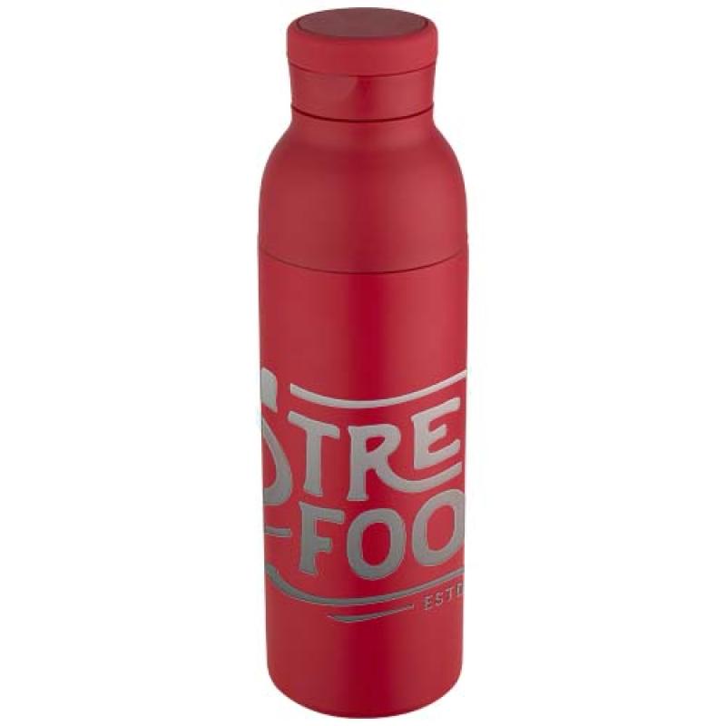 Botella de 650 ml con doble pared aislante de acero inoxidable reciclado RCS "Illuminate"