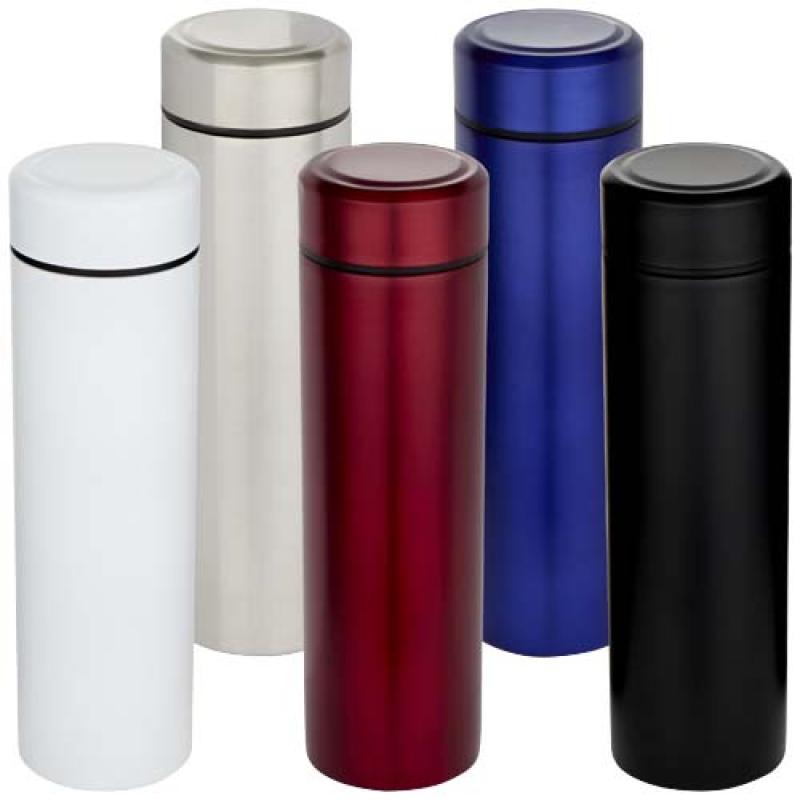 Termo de acero inoxidable de doble pared de 450 ml con colador de té "Taylor"