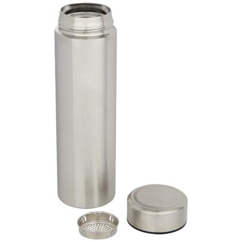 Termo de acero inoxidable de doble pared de 450 ml con colador de té "Taylor"