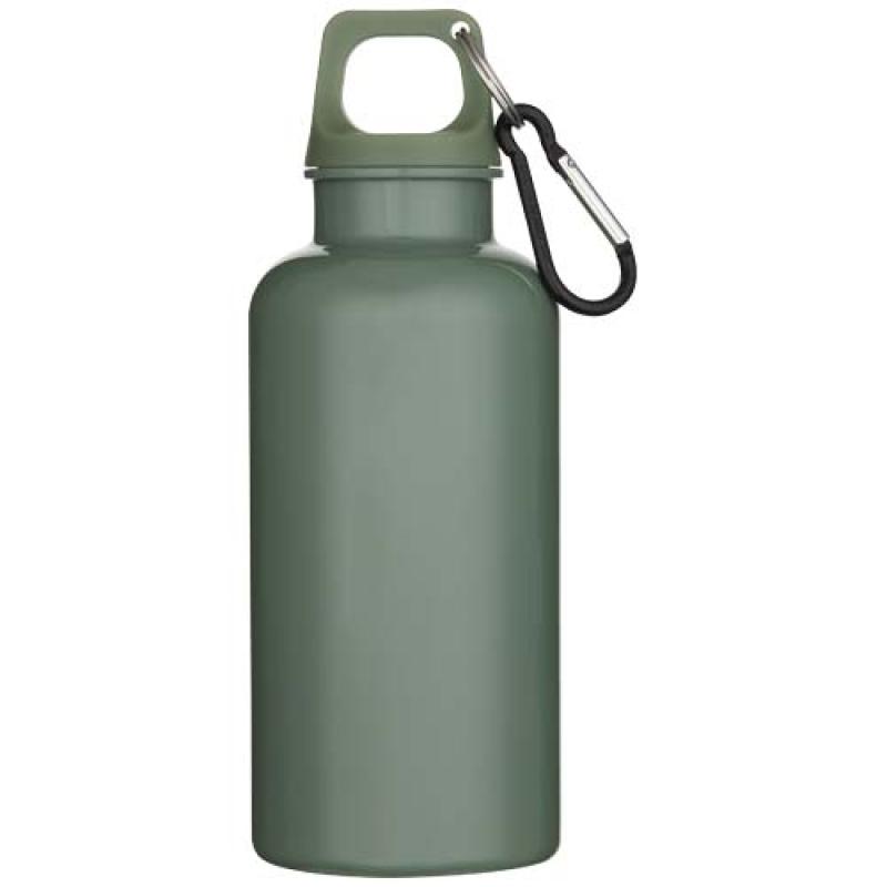 Botella de 400 ml de color liso de plástico reciclado con certificado RCS y mosquetón "Oregon"