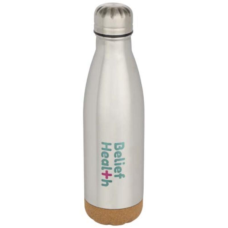 Botella de 500 ml de acero inoxidable con aislamiento y doble pared con detalles de corcho "Cove"