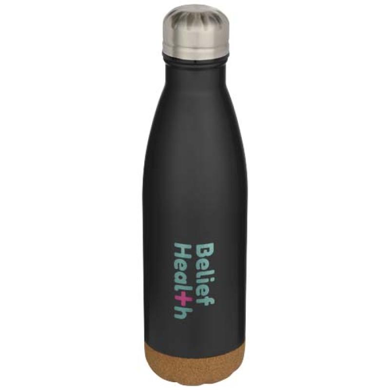 Botella de 500 ml de acero inoxidable con aislamiento y doble pared con detalles de corcho "Cove"