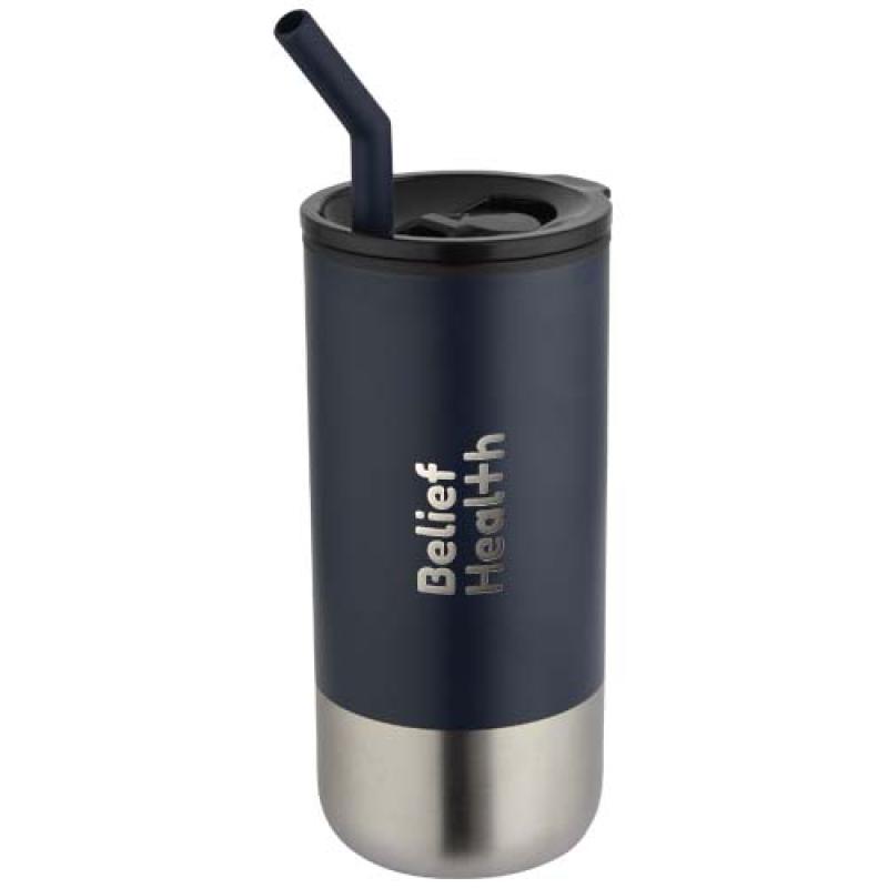 Vaso con aislamiento de 480 ml con certificado RCS y pajita "Grayson"