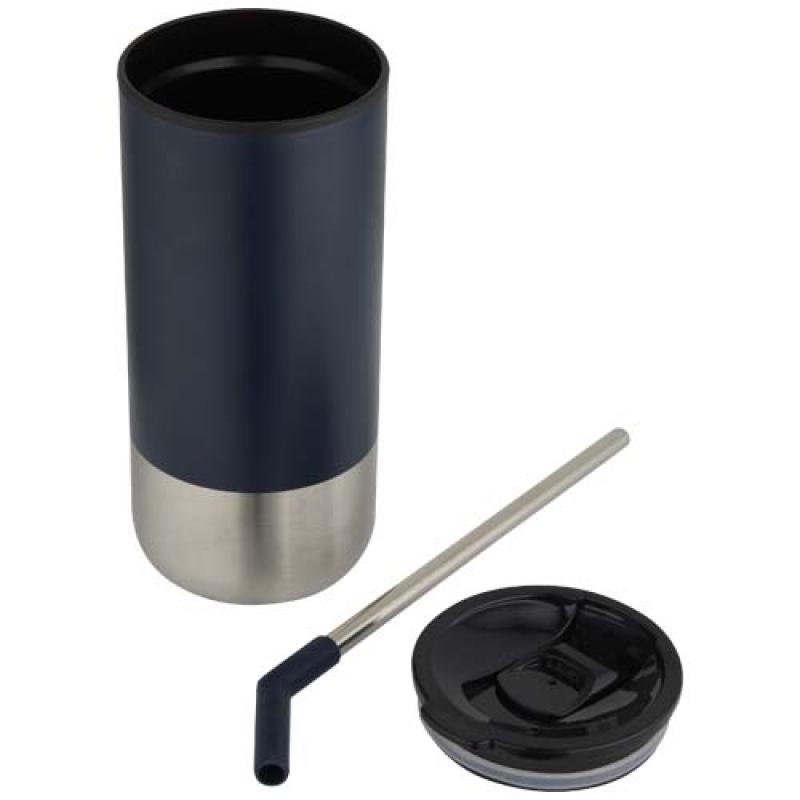 Vaso con aislamiento de 480 ml con certificado RCS y pajita "Grayson"