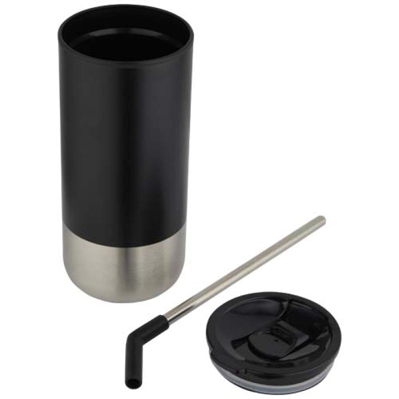 Vaso con aislamiento de 480 ml con certificado RCS y pajita "Grayson"