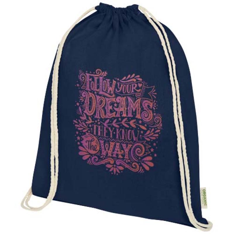 Bolsa con cuerdas de 5 l algodón orgánico OCS de 140 g/m² "Odisha"