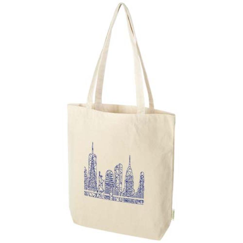 Bolsa Tote de 11 l con fondo ancho algodón orgánico OCS de 180 g/m² "Odisha"