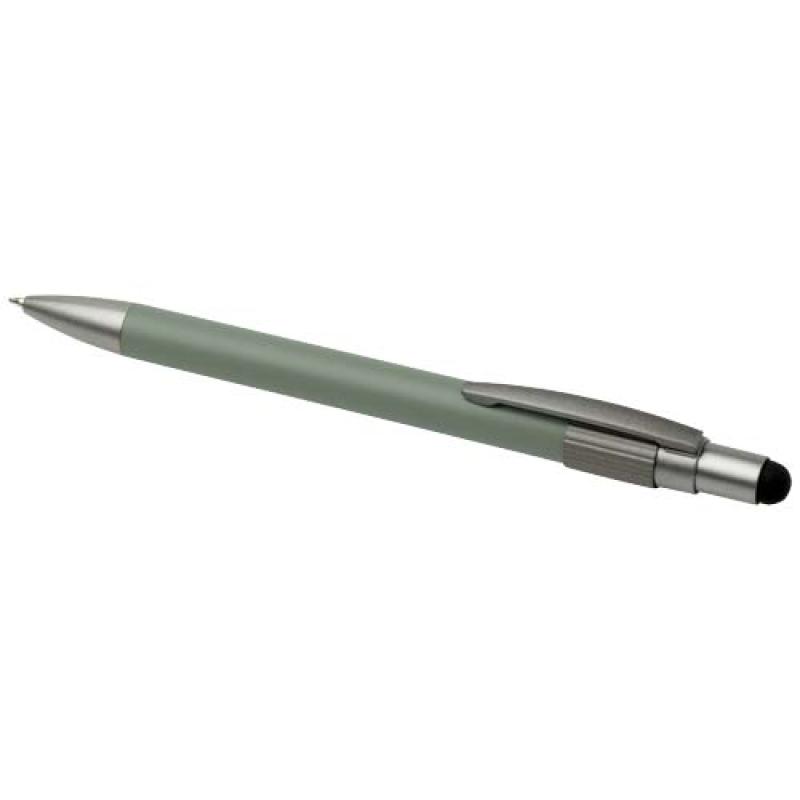 Bolígrafo de material reciclado RCS con stylus y fidget spinner (tinta negra) "Rill"