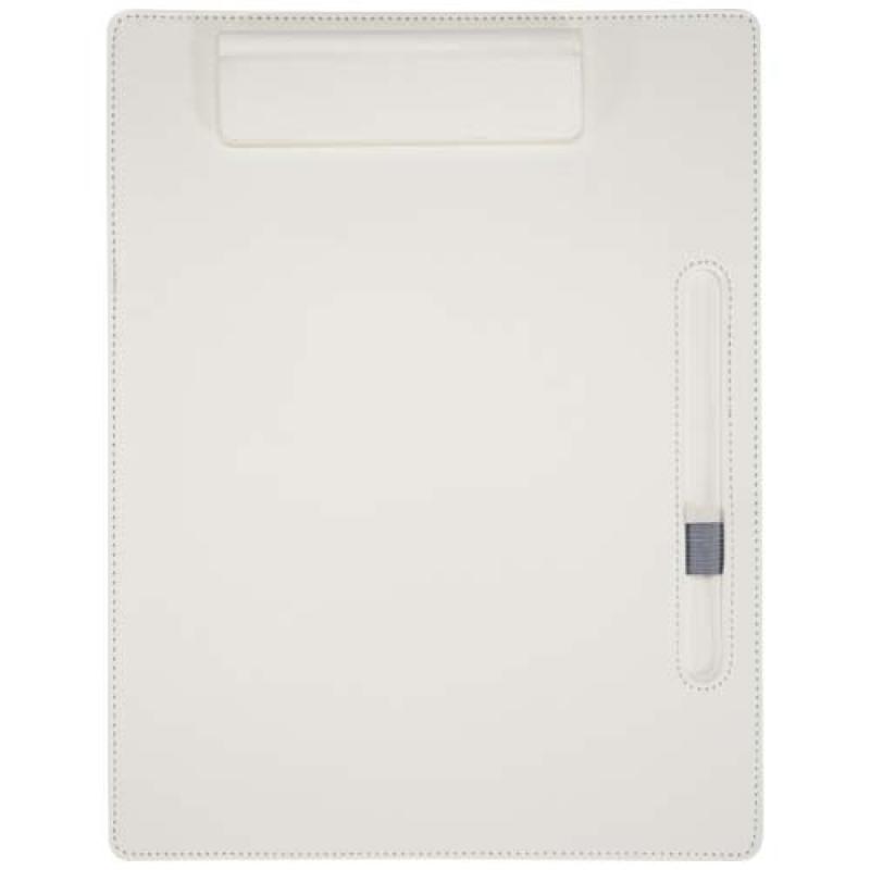 Portapapeles A4 con cierre magnético y bolígrafo de material reciclado RCS (tinta negra) "Clast"