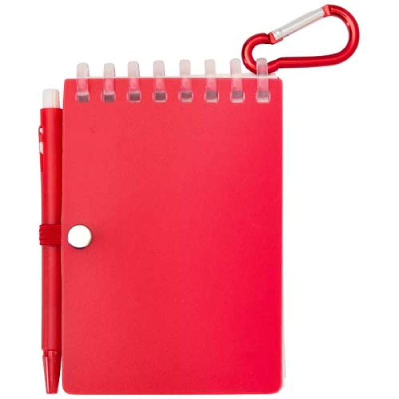 Set de libreta de tapa blanda y bolígrafo de exterior de material reciclado (tinta azul) "Lig Mini"