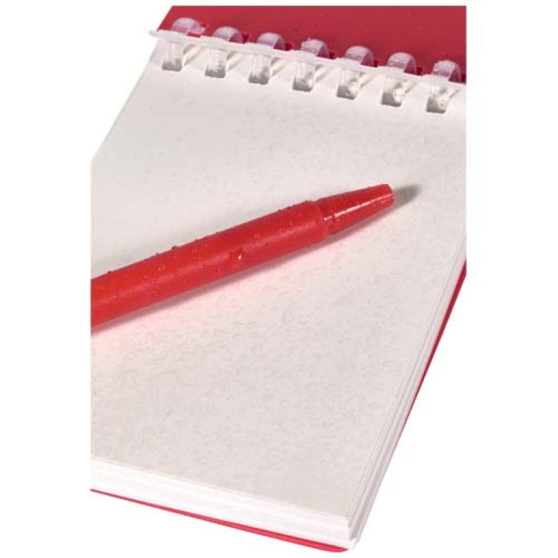 Set de libreta de tapa blanda y bolígrafo de exterior de material reciclado (tinta azul) "Lig Mini"