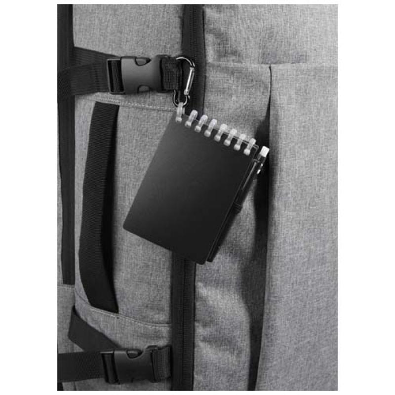 Set de libreta de tapa blanda y bolígrafo de exterior de material reciclado (tinta azul) "Lig Mini"