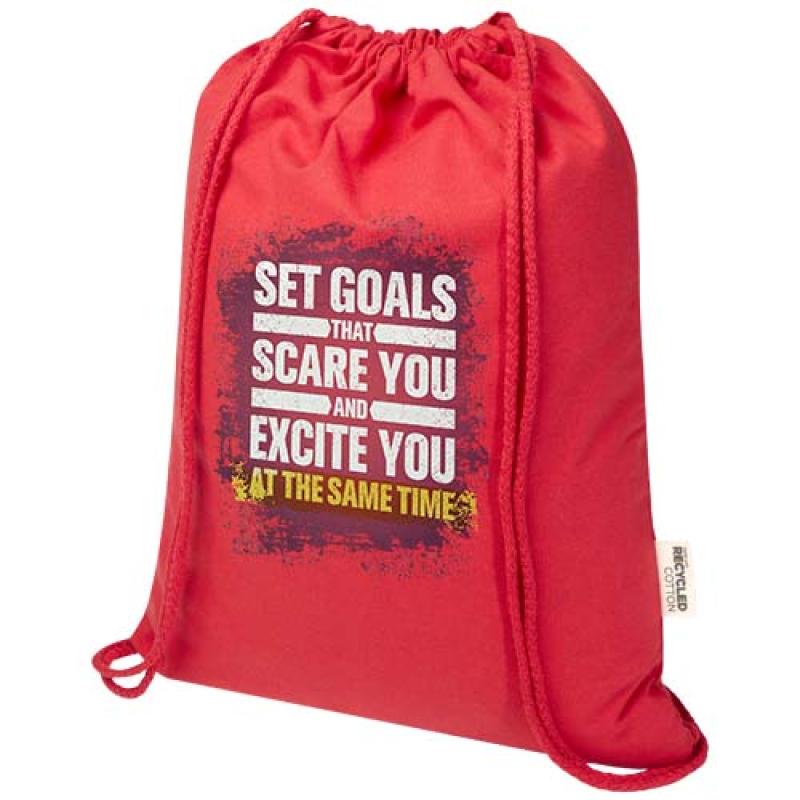 Bolsa con cuerdas de 5 l de algodón reciclado GRS de 180 g/m² "Peru Blend"