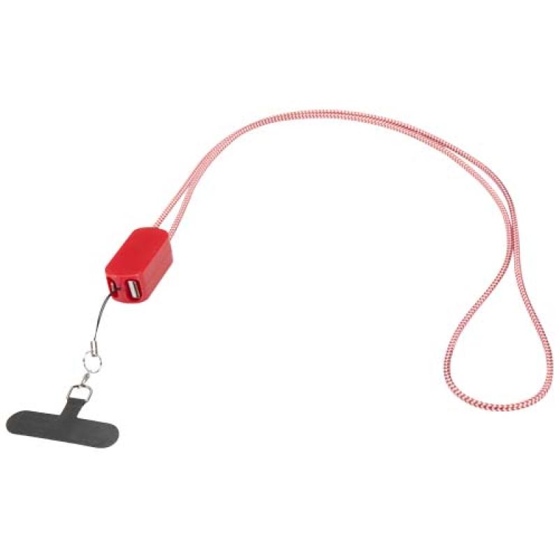 Lanyard de plástico reciclado para smartphone con cable integrado 5 en 1 de 27 W "Anser"