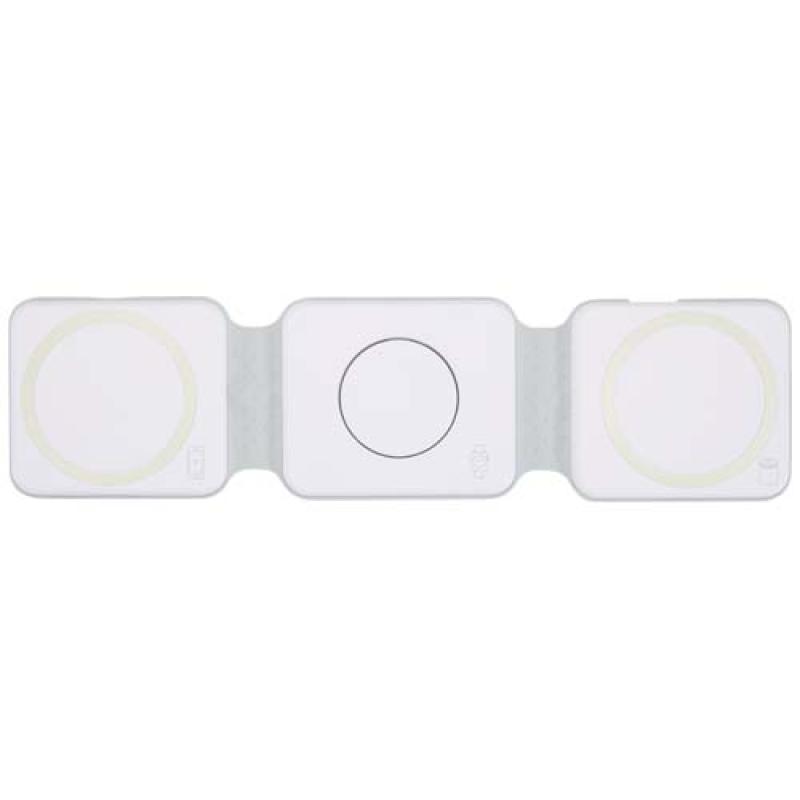 Cargador inalámbrico plegable 3 en 1 de 15 W de plástico reciclado "Armus"
