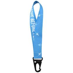 Mini lanyard RPET de sublimación con mosquetón para maleta "Leif"