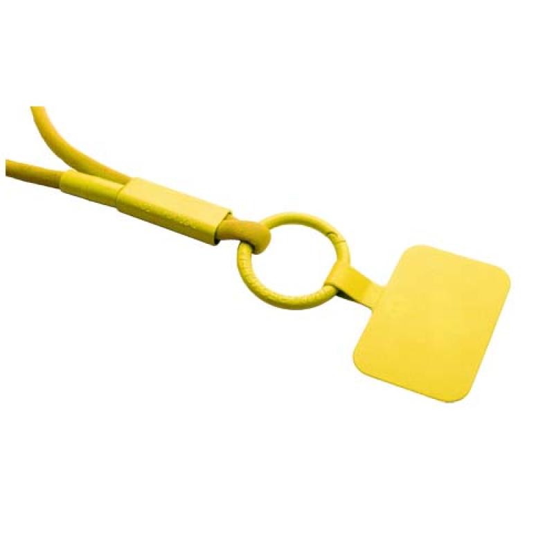 Lanyard con soporte para teléfono con tubo de plástico reciclado "Tubyard"