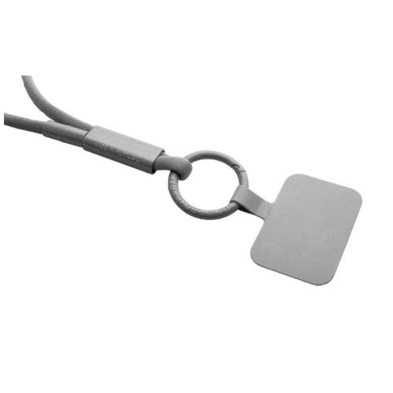 Lanyard con soporte para teléfono con tubo de plástico reciclado "Tubyard"