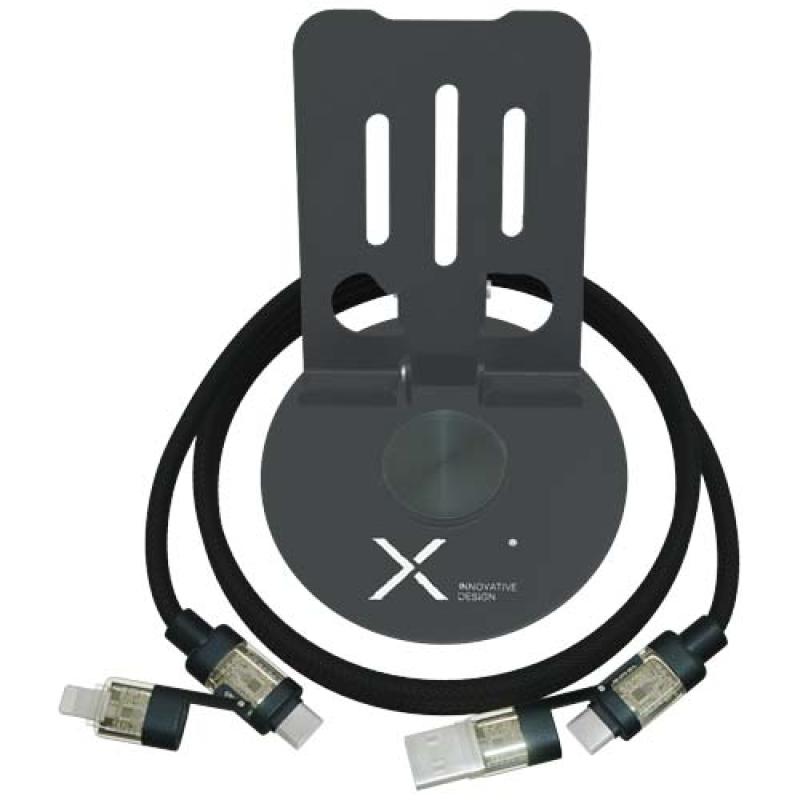 Soporte para teléfono 360° con cable de carga 4 en 1 de 240 W "SCX.design O34"