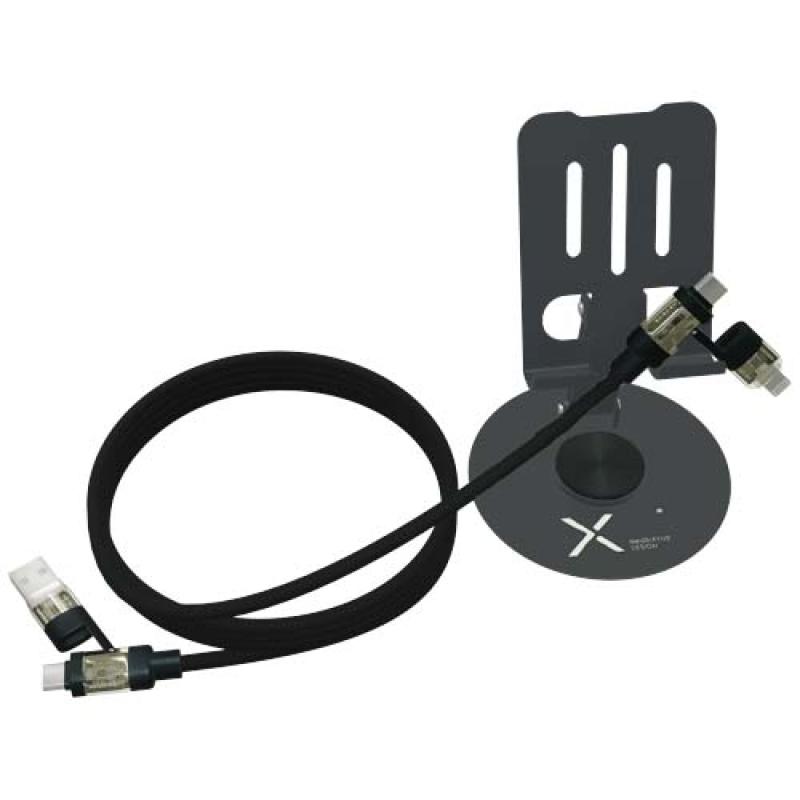 Soporte para teléfono 360° con cable de carga 4 en 1 de 240 W "SCX.design O34"