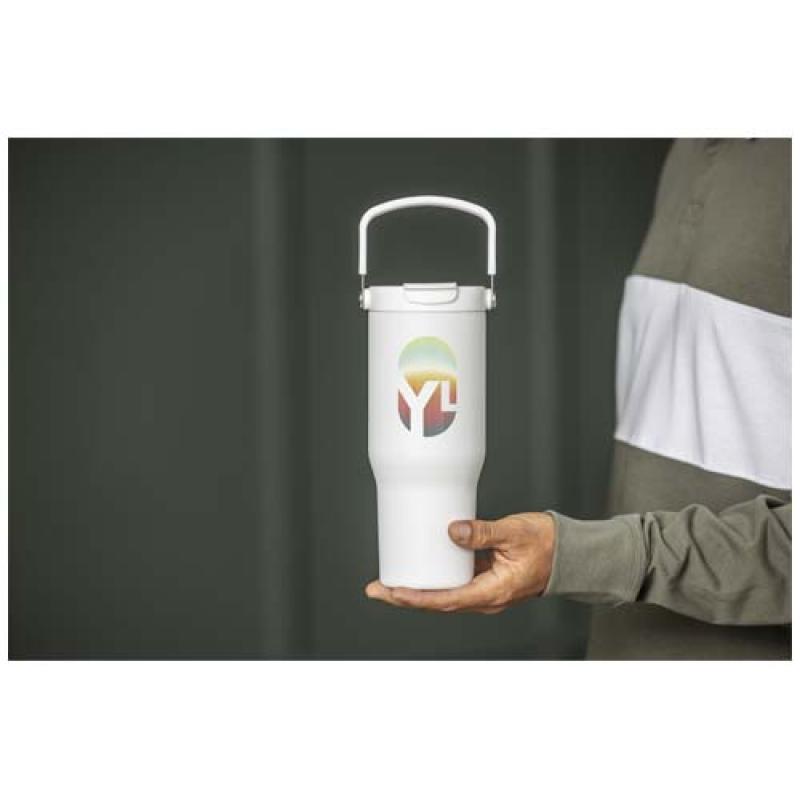 Vaso con aislamiento al vacío de cobre de acero inoxidable reciclado certificado RCS de 900 ml y con tapa de doble función "B