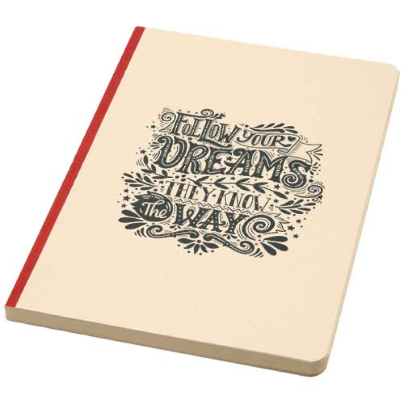 Libreta A5 de tapa blanda de RPET y caña de azúcar "Liliana"