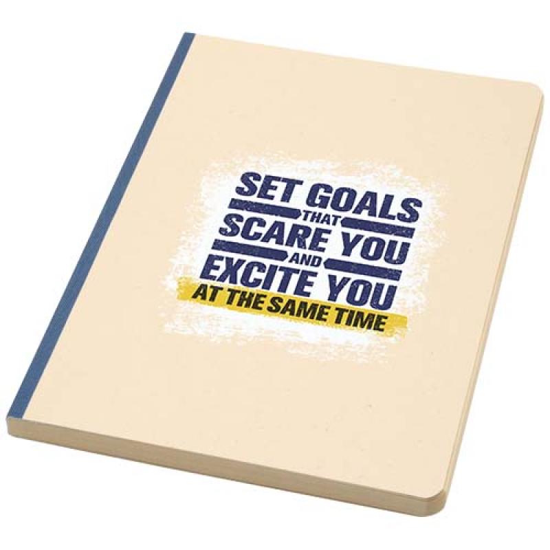 Libreta A5 de tapa blanda de RPET y caña de azúcar "Liliana"