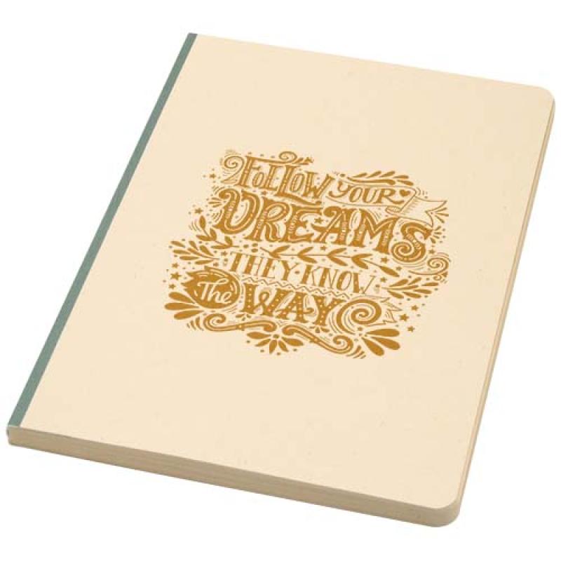 Libreta A5 de tapa blanda de RPET y caña de azúcar "Liliana"