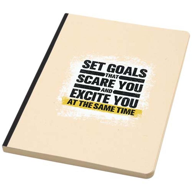 Libreta A5 de tapa blanda de RPET y caña de azúcar "Liliana"