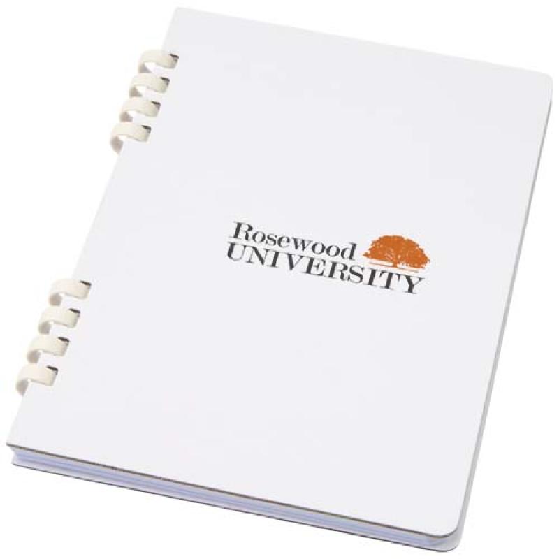 Cuaderno A5 tapa dura con espiral de material reciclado RCS "Fil"