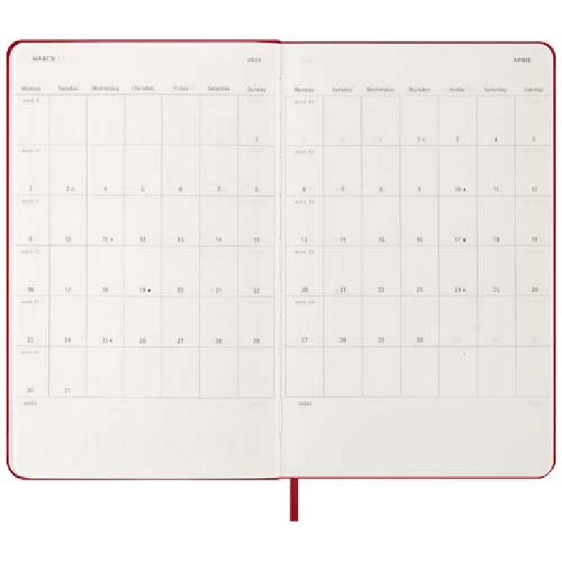 Agenda diaria de 12 meses con tapa dura "Moleskine"