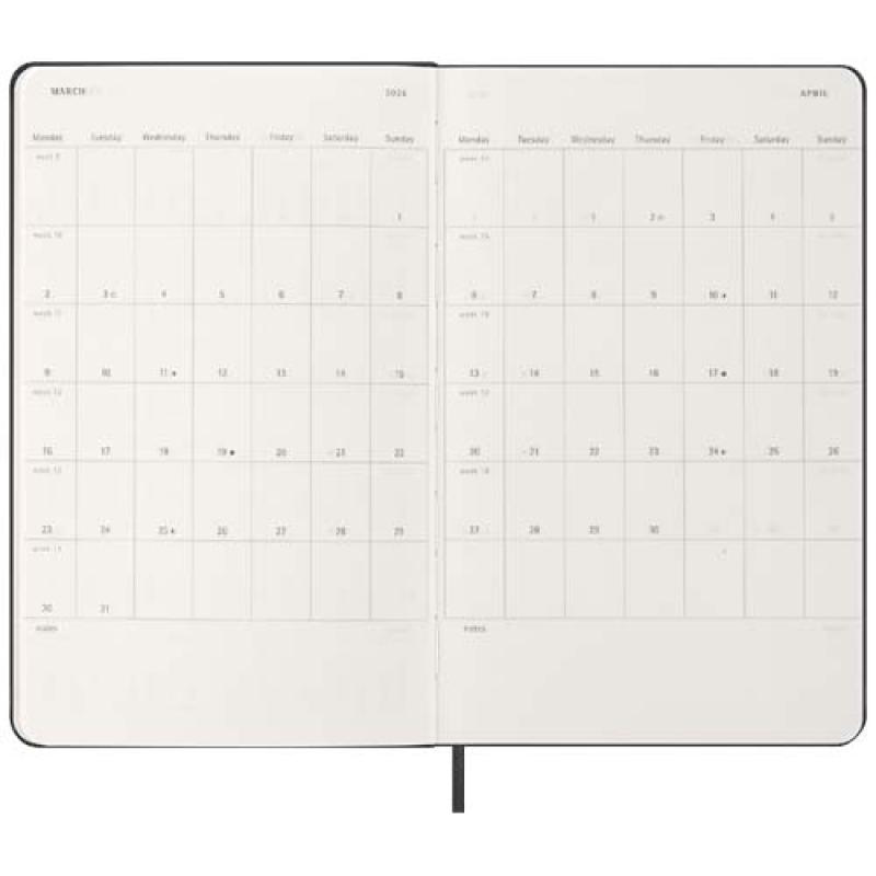 Agenda semanal de 12 meses L horizontal con tapa dura "Moleskine"