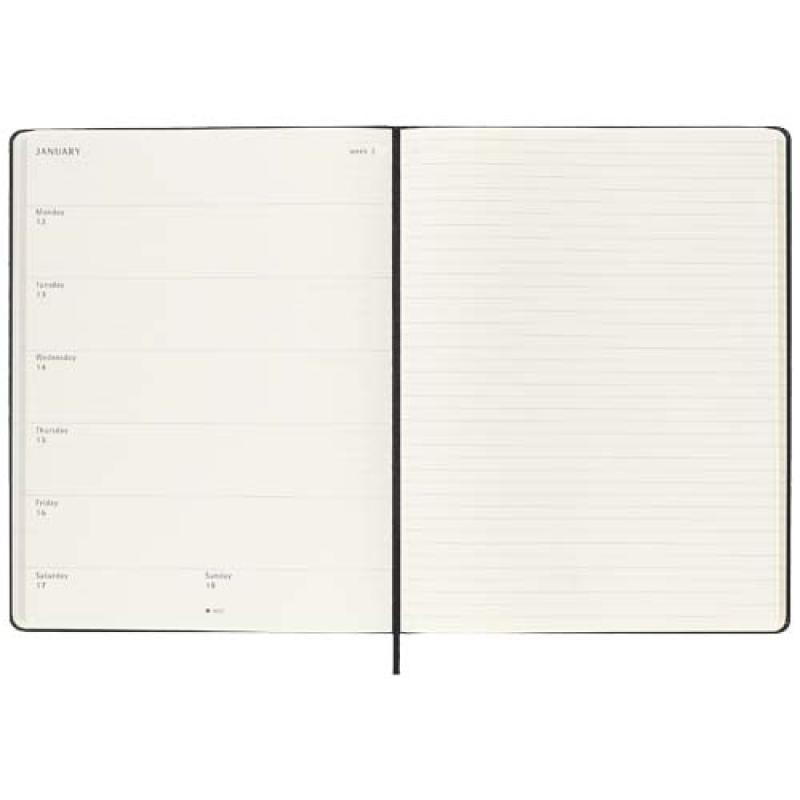 Agenda semanal XL de 12 meses con tapa dura "Moleskine"