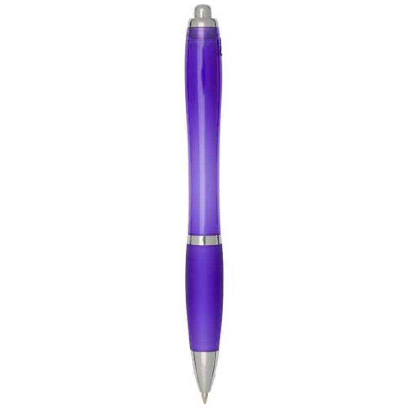 Bolígrafo de plástico reciclado con certificado RCS y cuerpo y empuñadura de color (tinta azul) "Nash"