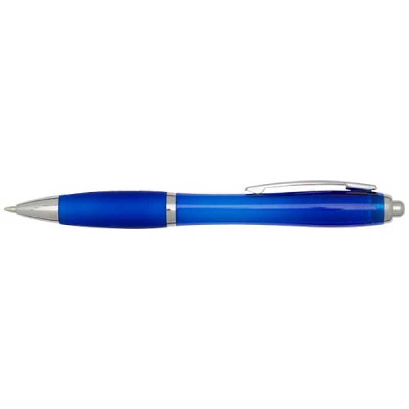 Bolígrafo de plástico reciclado con certificado RCS y cuerpo y empuñadura de color (tinta azul) "Nash"