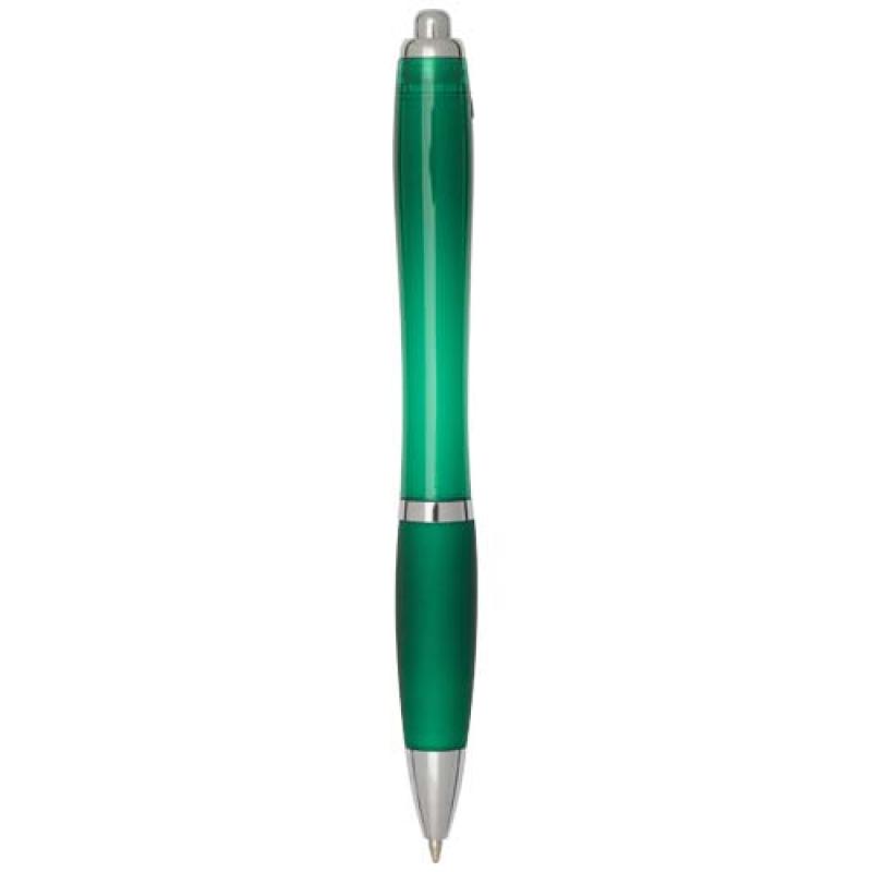 Bolígrafo de plástico reciclado con certificado RCS y cuerpo y empuñadura de color (tinta azul) "Nash"